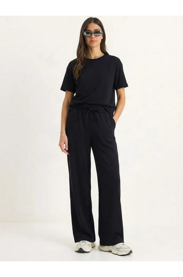 LUCCI Crew Neck T-Shirt and Pants Two-Piece Set