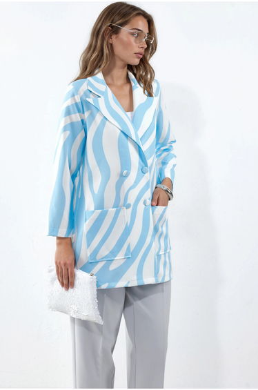 MSN Long Zebra Print Blazer