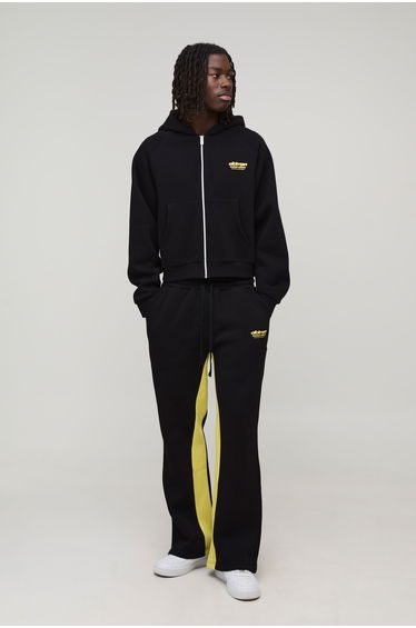 Shrunken Fit Ofclman Flare Zip Through Hooded Tracksuit - black