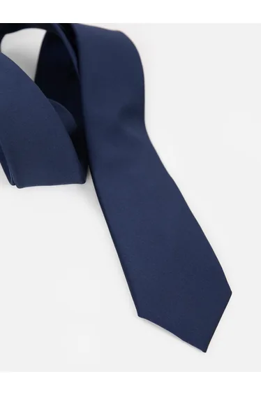 Maya Navy Satin Tie & Pocket Square Set