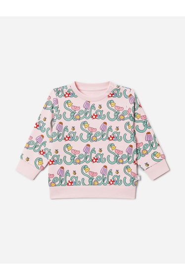 Stella McCartney Baby Girls Flower Logo Sweatshirt in Pink