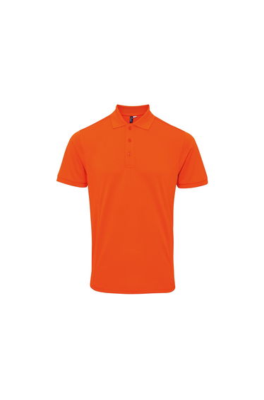 Premier Mens Coolchecker Plus Pique Polo With CoolPlus - Orange