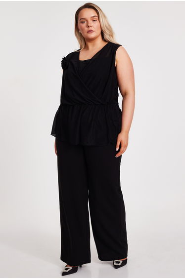 Curve Black Peplum Top