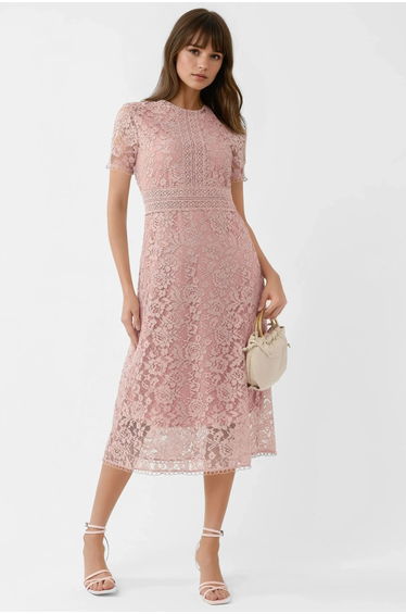 Lace A-Line Midi Dress