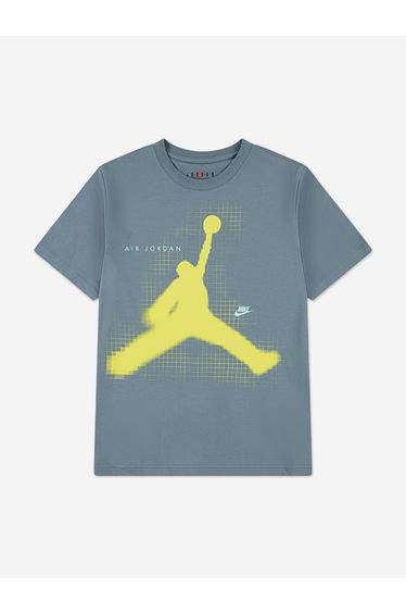 Jordan Boys Jumpman Grid Blur T-Shirt in Grey