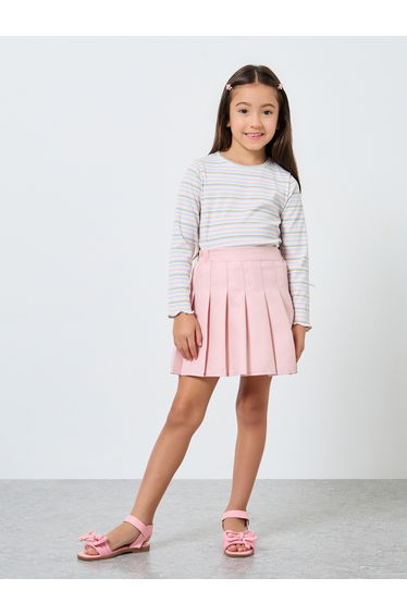 Multi Striped Ribbed Long Sleeve T-Shirt