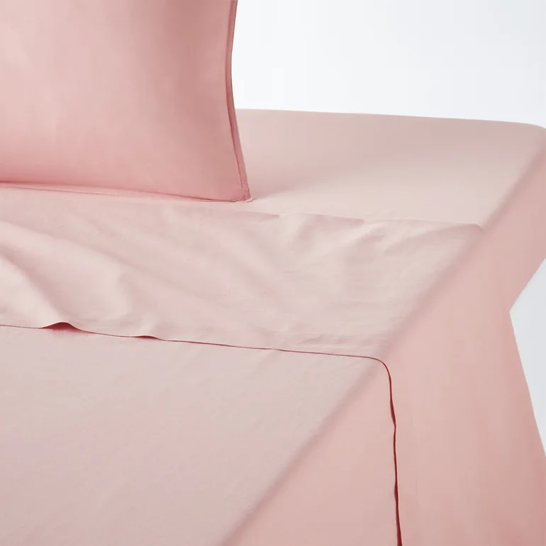 شرشف سرير بقطن مغسول سادة