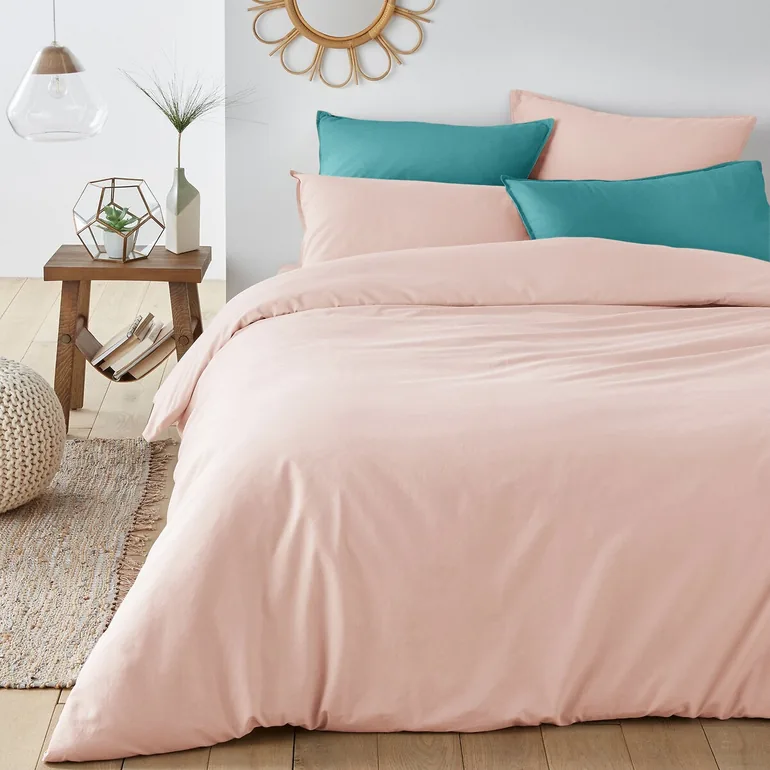 شرشف سرير بقطن مغسول سادة - 1