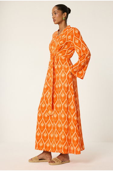 V-NECK PATTERNED DRESS