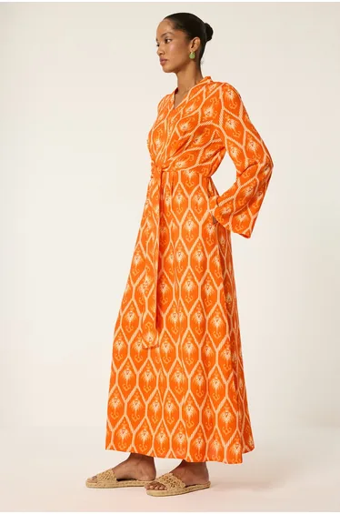 V-NECK PATTERNED DRESS
