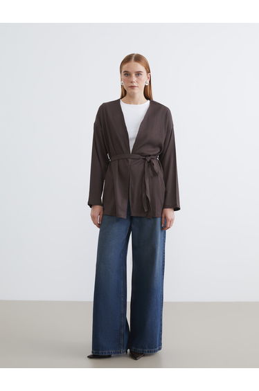 Shawl Collar Belted Women's Cardigan