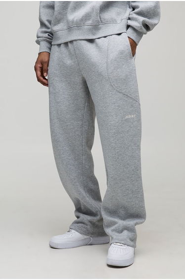 Relaxed Embroidery Detail Jogger - grey marl