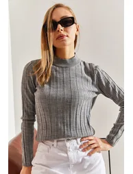 Women's Turtleneck Ribbed Knitwear Sweater - 3