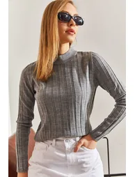 Women's Turtleneck Ribbed Knitwear Sweater