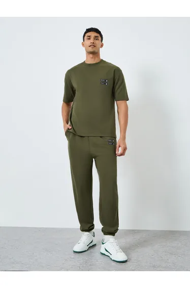 Men Olive Oversized T-Shirt and Joggers Co-Ords