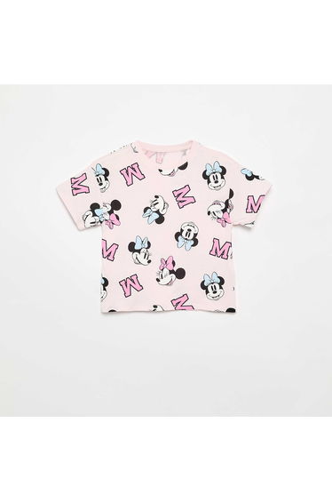 Round neck short sleeve 'Minnie' 'Disney' T-shirt PINK