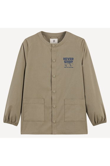 Skateboard Print Smock with Press-Stud Fastening