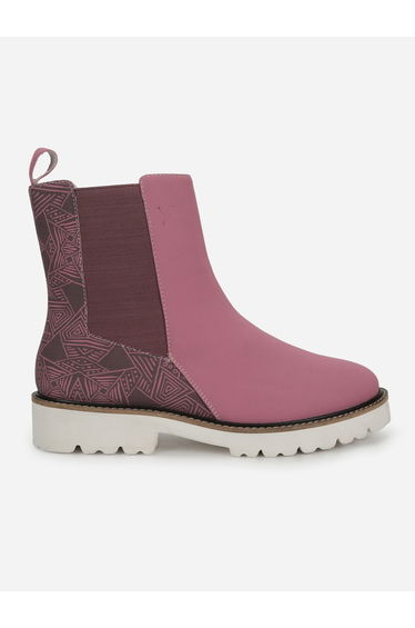 Pink Comfortable Lightweight Printed Boots