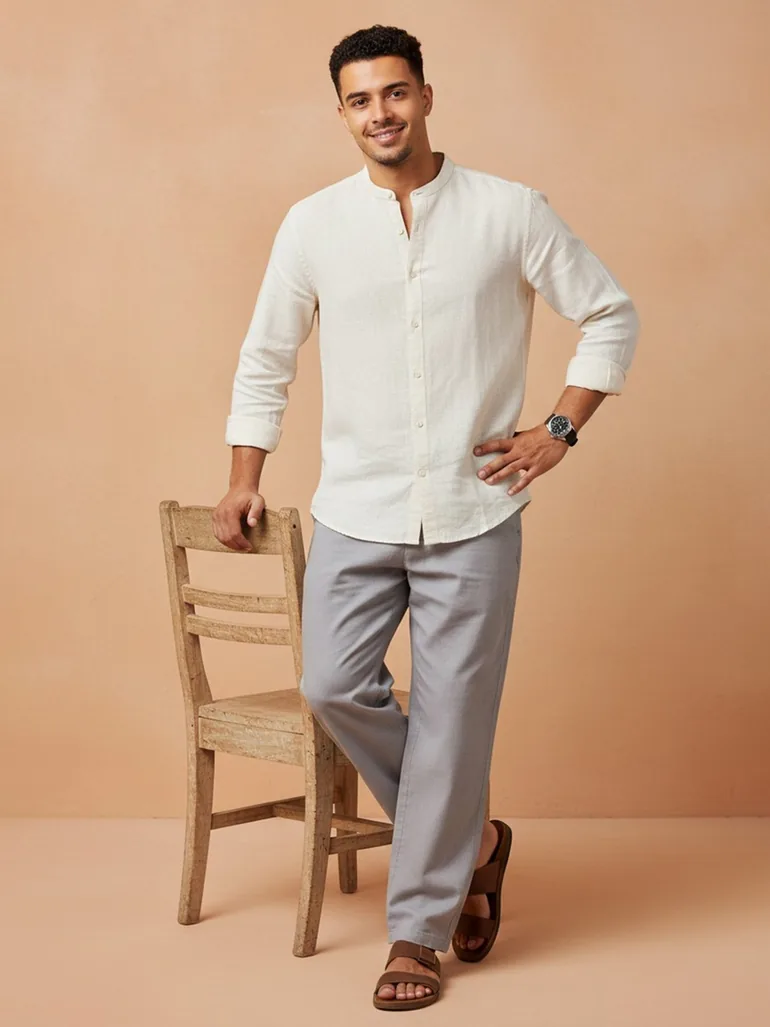 Men Solid Regular Fit Cotton Shirt - 5