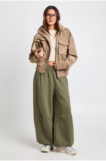 Super Oversized Adjustable Cuff Jogger - khaki