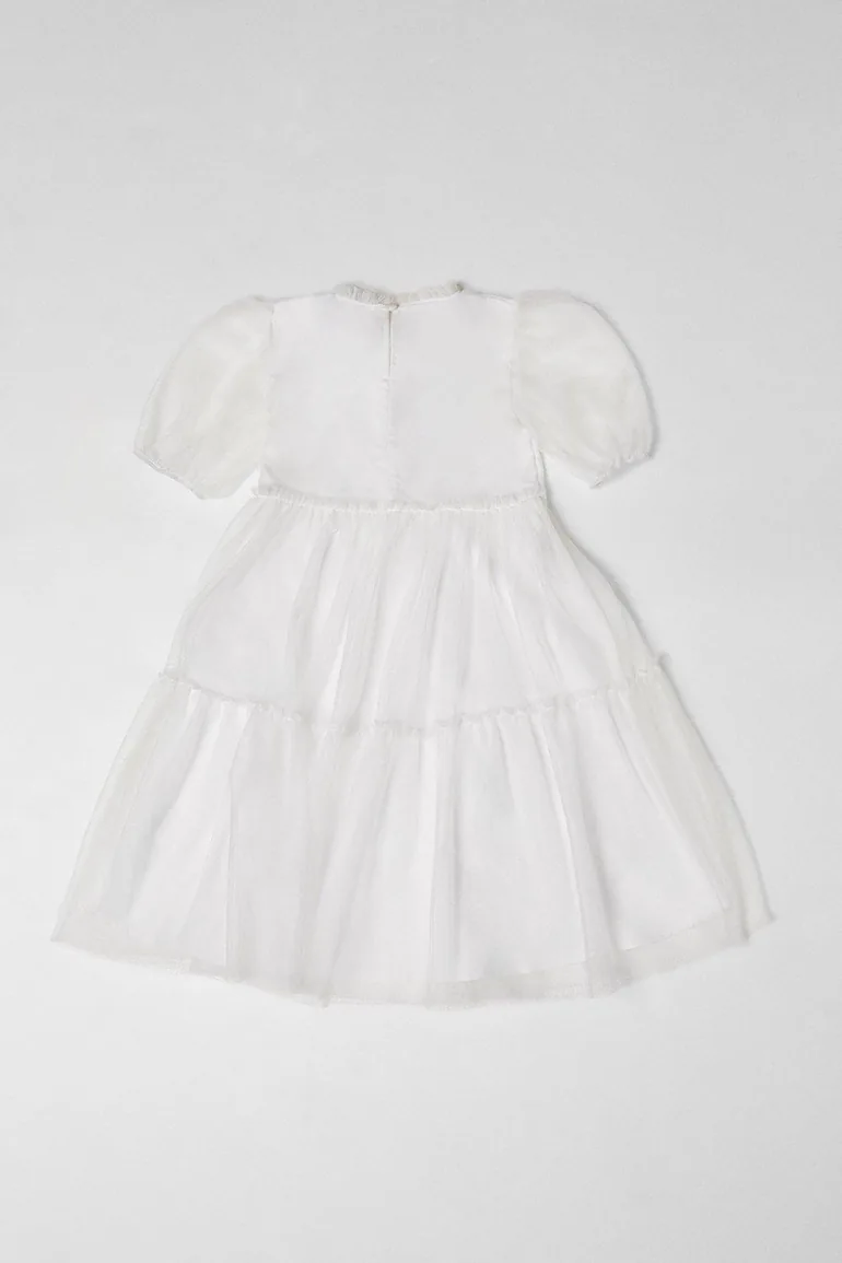 فستان بقماشه التول أبيض - 1