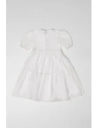 فستان بقماشه التول أبيض - 1