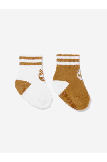 Timberland Baby 2 Pack Boot Bootie Socks Set in Beige