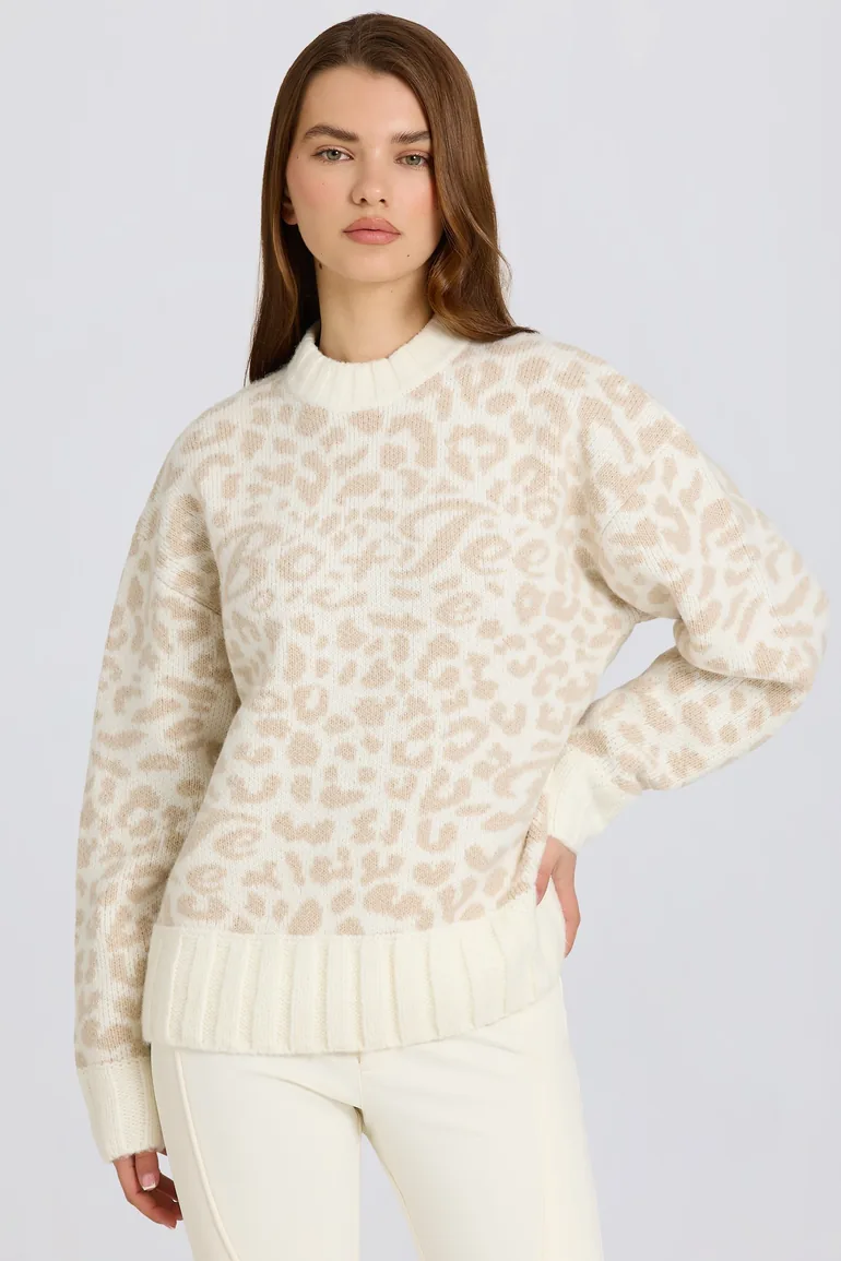 Jacquard-Knit Oversized Jumper in Ice - 6