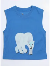 Boys' Sleeveless T-Shirt with Front Print