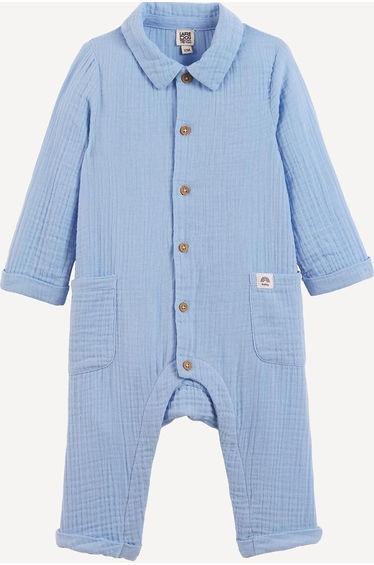Cotton Muslin Long Sleeve Jumpsuit