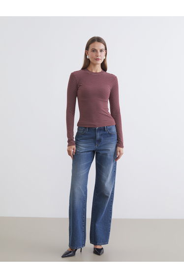 Stand Collar Striped Women's Body