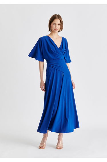Flare Sleeves Maxi Wrap Dress