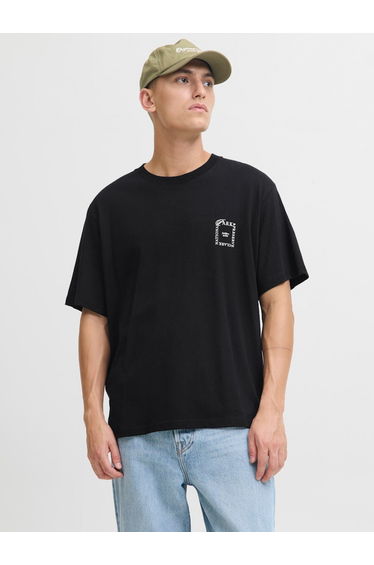Black Graphic Print Crew Neck T-Shirt