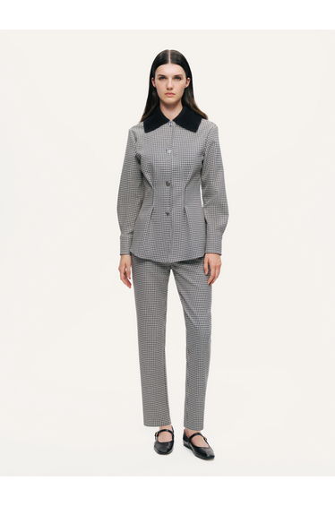 Micro Check Cigarette Trousers