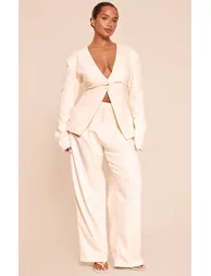 Shape Butter Cream Tailored High Waisted Straight Leg Trousers'