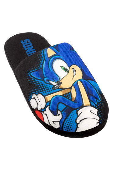 Sonic The Hedgehog Mens Slippers - Black