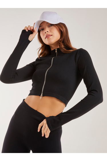 Active Rib Double Zip Top