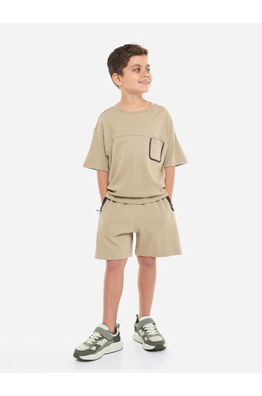 Boys Back Graphic Oversized T-Shirt and Shorts Set