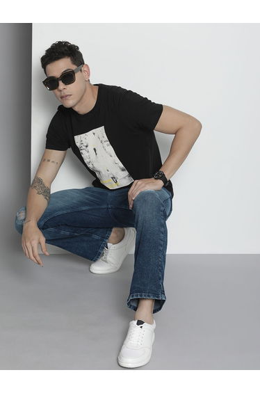 Men Dark Wash Bootcut Jeans