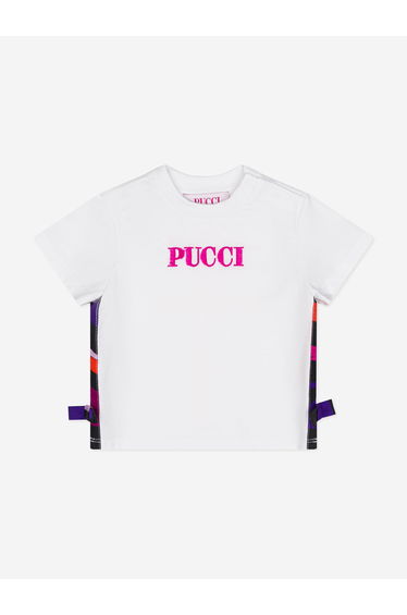 PUCCI Baby Girls Logo T-Shirt in White