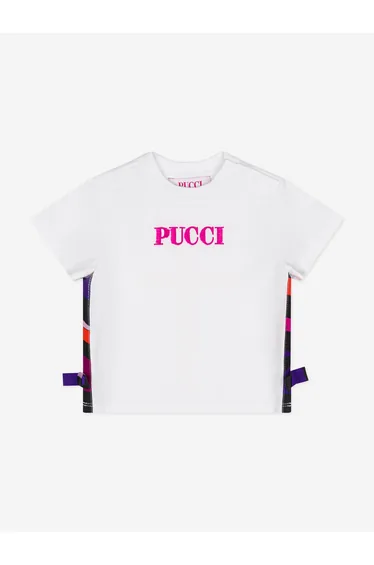 PUCCI Baby Girls Logo T-Shirt in White