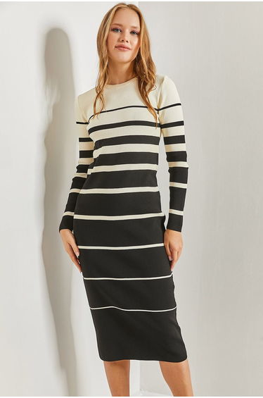 Women's Striped Long Knitwear Dress
