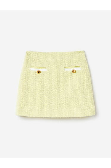 Girls Boucle Skirt in Yellow