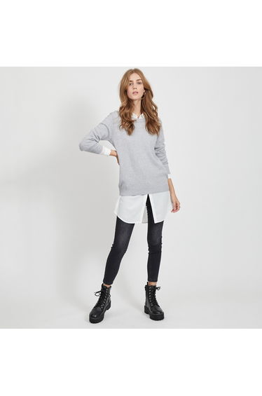 Crew-Neck Jumper/Sweater in Fine Knit