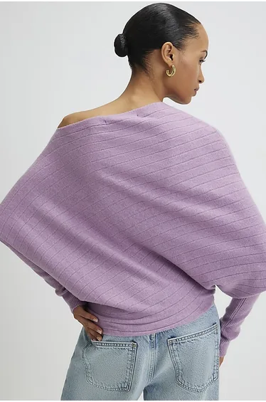 سترة ريفر ايلاند بنفسجي محبوك بأكمام طويلة