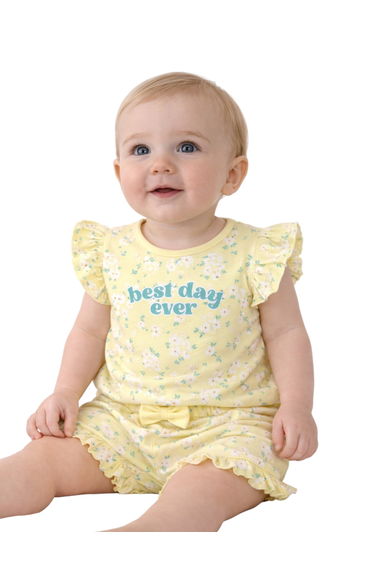 Baby Girls Floral Print Top and Shorts Set