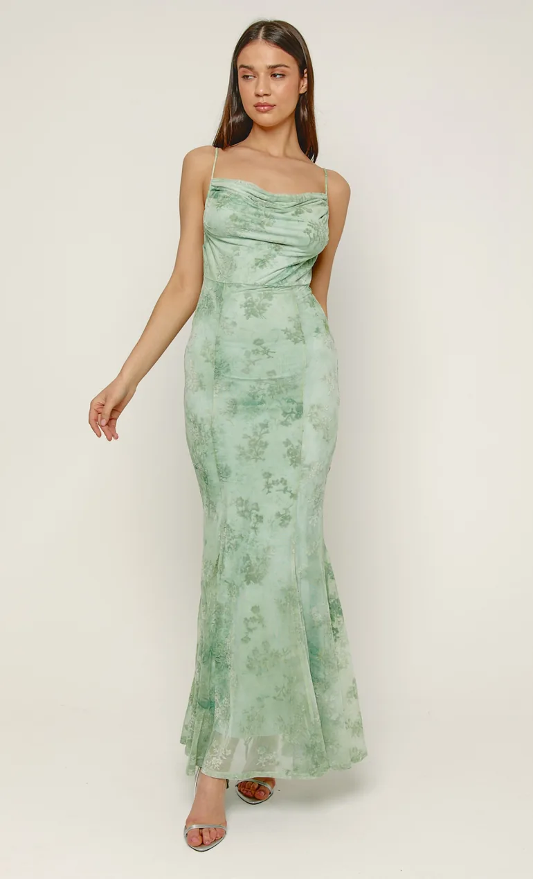 green goddess dressing panera recipe Ethereal Blooms Cape Sleeve Ankle Gown – Green