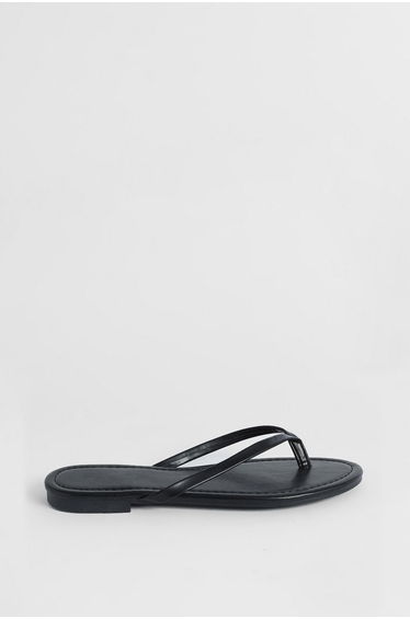 Jodie Faux Leather Flip Flops
