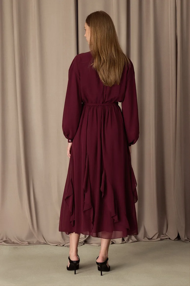 DRESS WITH A RUFFLED HEM - 3