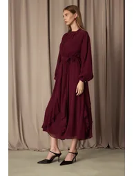 DRESS WITH A RUFFLED HEM - 1